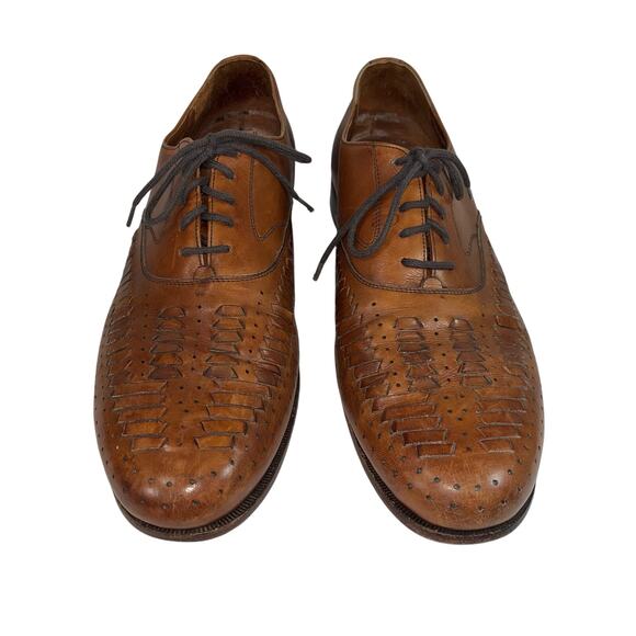 Cole Haan Woven Leather Design Oxford Loafer Shoes - Picture 2 of 9
